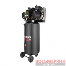 Компрессор 100 л вертикальный 3 кВт 220 В 10 атм 500 л/мин 2 цилиндра PT-0017 Intertool
