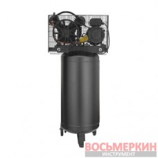 Компрессор 100 л вертикальный 3 кВт 220 В 10 атм 500 л/мин 2 цилиндра PT-0017 Intertool