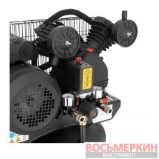 Компрессор 100 л вертикальный 3 кВт 220 В 10 атм 500 л/мин 2 цилиндра PT-0017 Intertool