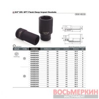 Головка торцевая 3/4 38 мм ударная длинная 6-гранная KABE2438 Toptul