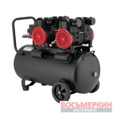 Компрессор 50 л 2x1.1кВт 220В 8атм 400 л/мин 2800 об/мин безмасляный 4 цилиндра PT-0030 Intertool