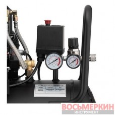 Компрессор 50 л 2x1.1кВт 220В 8атм 400 л/мин 2800 об/мин безмасляный 4 цилиндра PT-0030 Intertool