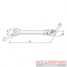 Ключ комбинированный трещоточный 72 зубца 8мм W66108 Jonnesway