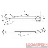 Ключ комбинированный короткий 17 мм W53117 Jonnesway