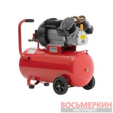 Компрессор 50л 8атм 420л/мин 220В PT-0007 Intertool 3кВт 4HP 2 цилиндра