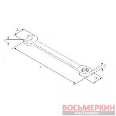Ключ комбинированный трещоточный гибкий 72 зуба 21 мм ARW-12M21-HT Licota