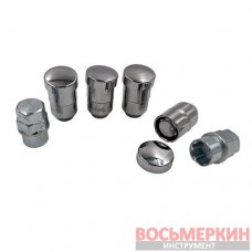 Гайка М12х1,25х36 колеса хром конус закрытые секретки 2 ключа Walline 22627