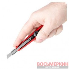Нож с металлической направляющей под лезвие 9 мм с винтовой фиксацией HT-0511 Intertool
