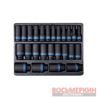 Набор головок 1/2 ударных длинных 25 единиц от 8 до 36 мм 9-4435MP KingTony