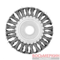 Щётка дисковая из плетёной проволоки 125х22,2 мм BT-7125 Intertool