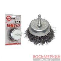 Щётка торцевая со стержнем 1/4 из рифлёной проволоки 100мм BT-9100 Intertool