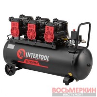 Компрессор 100 л 3х1.5 кВт 220 В безмасляный 6 цилиндров PT-0039 Intertool