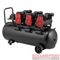 Компрессор 100 л 3х1.5 кВт 220 В безмасляный 6 цилиндров PT-0039 Intertool