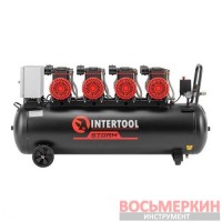 Компрессор 100 л 4х1.5 кВт 220 В безмасляный 8 цилиндров PT-0042 Intertool