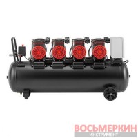 Компрессор 100 л 4х1.5 кВт 220 В безмасляный 8 цилиндров PT-0042 Intertool