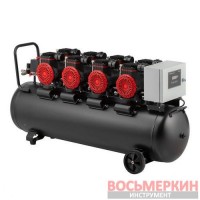 Компрессор 100 л 4х1.5 кВт 220 В безмасляный 8 цилиндров PT-0042 Intertool