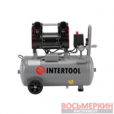 Компрессор 24 л 1.5 кВт 220 В безмасляный 2 цилиндра PT-0032 Intertool