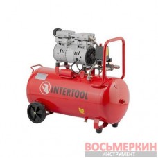Компрессор 50 л 0.75 кВт 220 В безмасляный 2 цилиндра PT-0025 Intertool