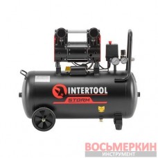Компрессор 50 л 1.5 кВт 220 В безмасляный 2 цилиндра PT-0034 Intertool
