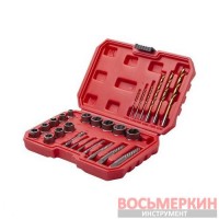 Набор экстракторов и сверл для поврежденных болтов и гаек 26 штук SD-8009 Intertool
