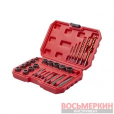 Набор экстракторов и сверл для поврежденных болтов и гаек 26 штук SD-8009 Intertool