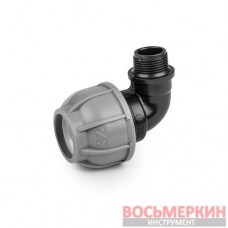 Колено для труб PE, 25 мм, PN10, с наружной резьбой 1/2 DSRA10K25M12 Bradas