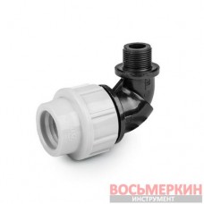 Колено для труб PE, 32мм, PN16, с наружной резьбой 1/2 DSRA16K32M12 Bradas