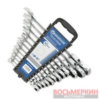 Набор ключей комбинированных с трещоткой и шарниром 12 единиц на холдере NFGW1202ST-B Standart