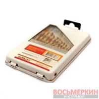 Набор сверл по металлу Р6М5 25 штук титан от 1,0 мм до 13,0 мм НСВ2513Т