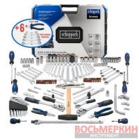 Набор инструментов 1/2 3/8 1/4 142+6 предметов SCH-41421-5 GOLD Scheppach
