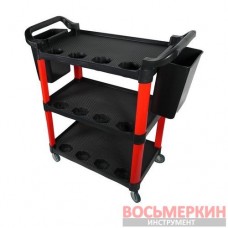 Тележка инструментальная пластиковая 3 открытые полки 2 навесных ящика GI37105 G.I.Kraft