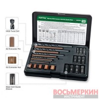 Набор экстракторов сверл и направляющих для извлечения сломанных резьбовых винтов 25 ед JGEW2501 Toptul