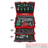 Ящик с инструментом модульный TBCE0202 3 секции 134ед. GCZ-134A Toptul